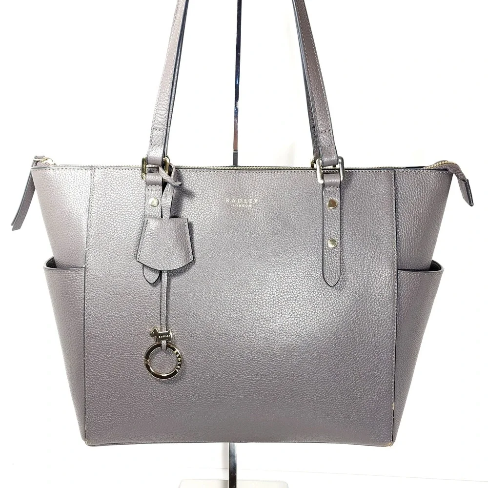 Radley London Silk Street Gray Large Zip-Top Tote Bag - Picture 11 of 16